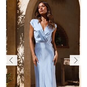 Elegant Blue Wrap Dress